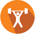 Icon showing a weightlifter
