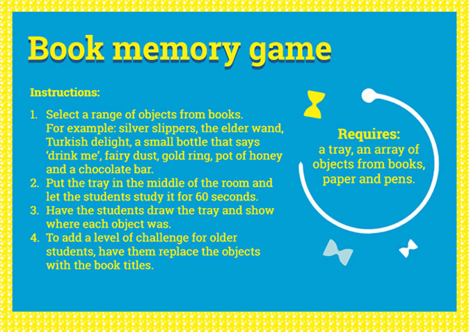Image of book memory game resource