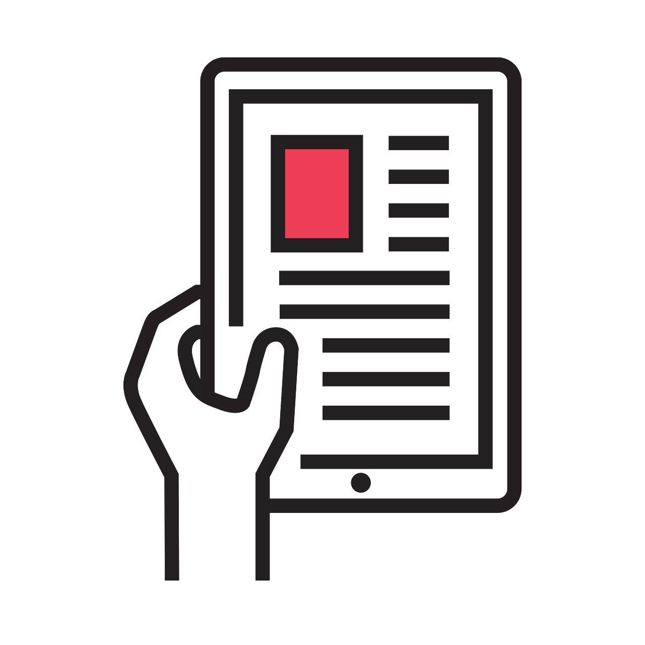 Holding tablet_outline icon_black with red fill (1)