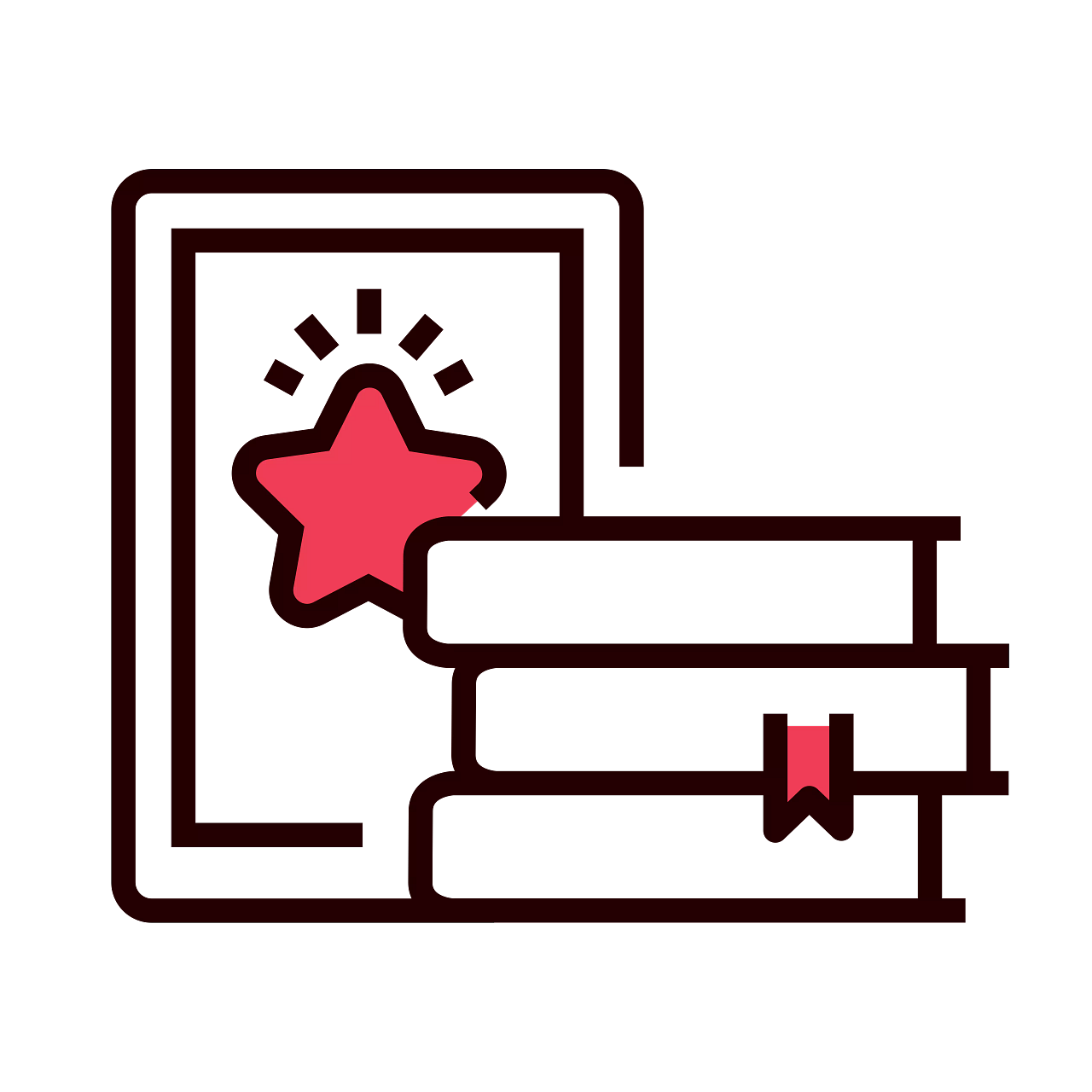 Reading achievement_outline icon_black with red fill (1)